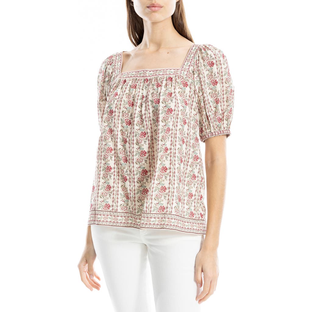 Max Studio Printed Square Neck Top