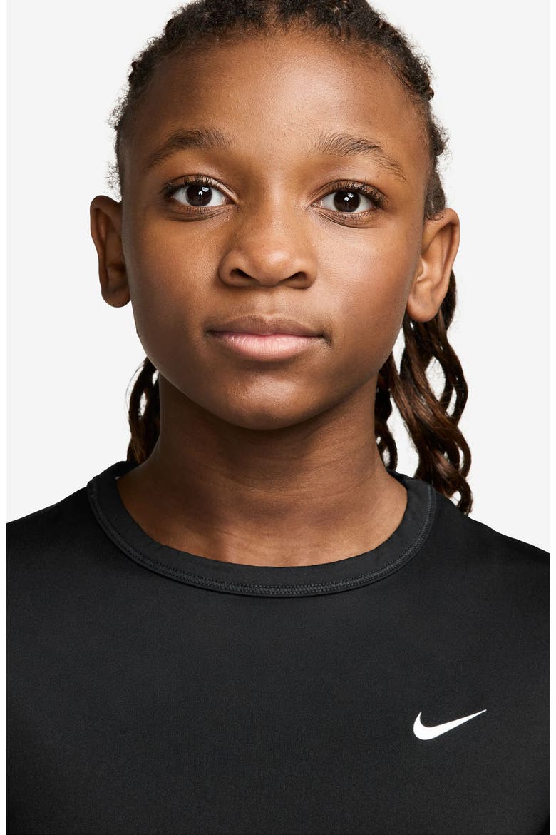 Kids' Dri-FIT Dash Graphic T-Shirt, Alternate, color, BLACK/ WHITE