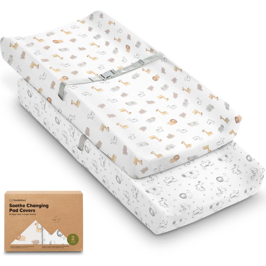 Keababies 2-pack Soothe Changing Pad Covers In White