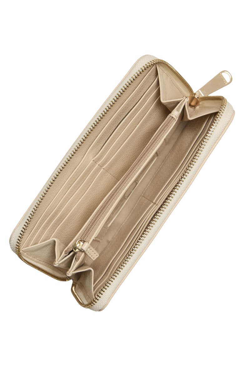 Suri Leather Zip Wallet, Alternate, color, IVORY
