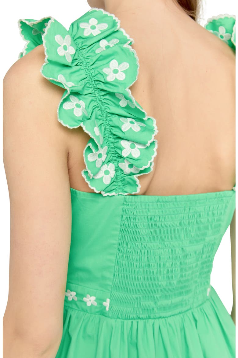 Flower Embroidered Midi Dress, Alternate, color, GREEN