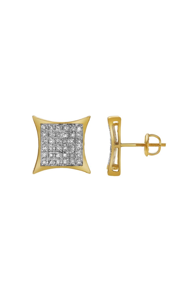 Bravura 10K Yellow Gold Diamond Unisex Earrings - 0.27 Cts, Alternate, color, 10K Yellow Gold