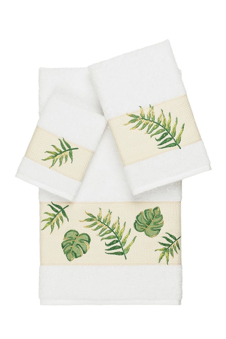 Zoe 3-Piece Embellished Towel Set - White, Main, color, WHITE