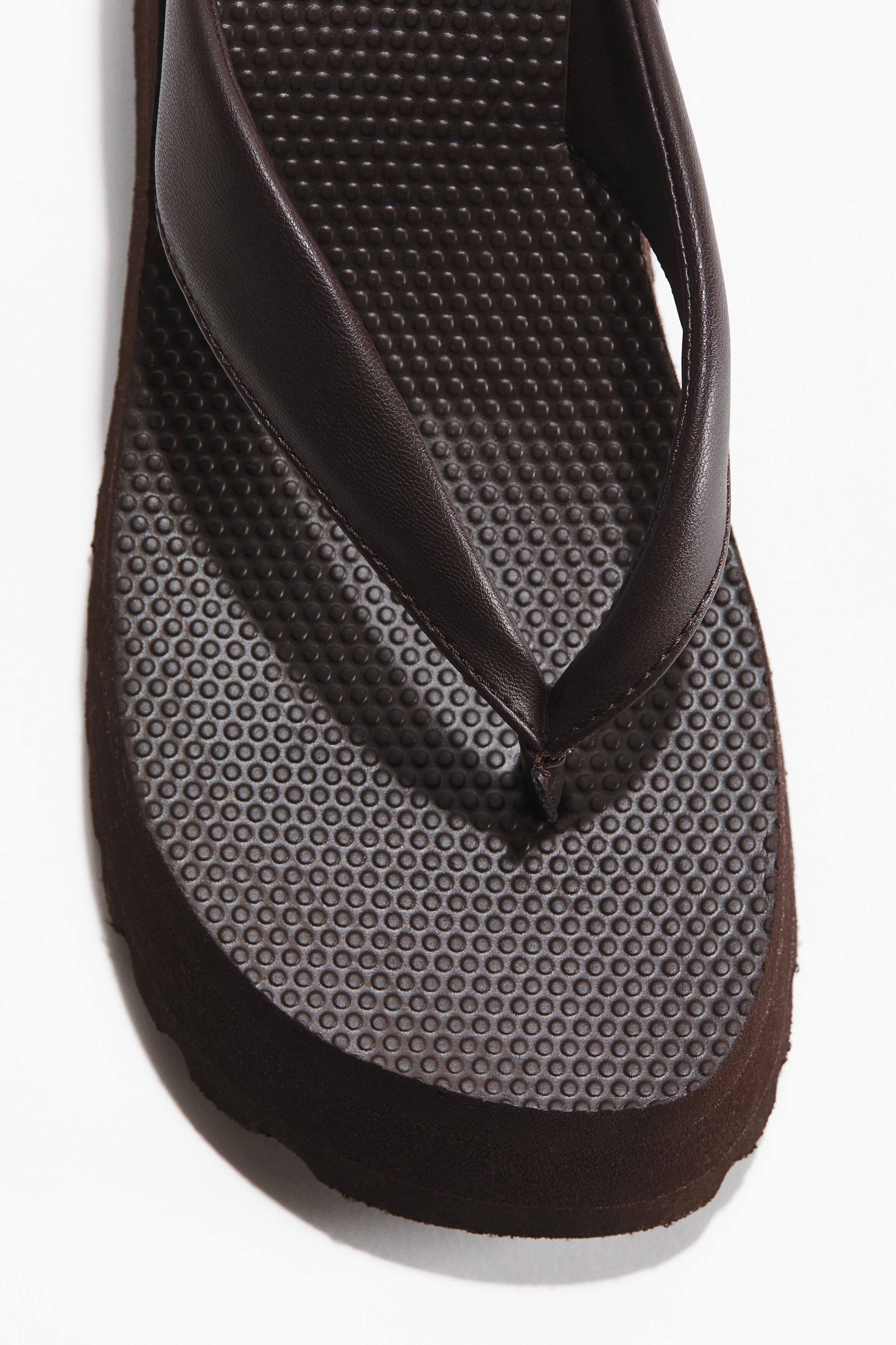 H&M Wedge-heeled Flip-flops, Alternate, color, Dark Brown