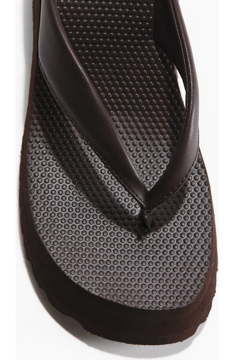 H&M Wedge-heeled Flip-flops, Alternate, color, Dark Brown