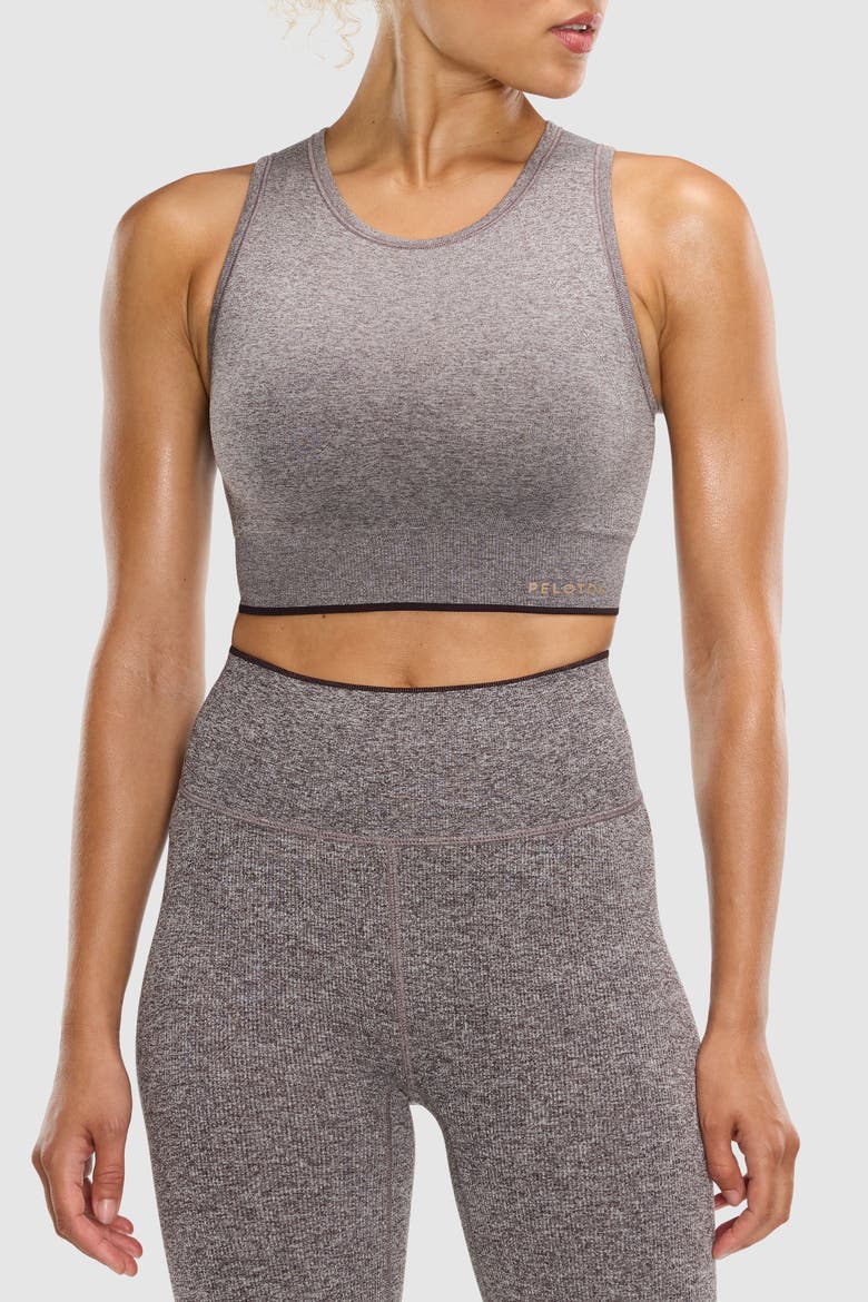Seamless Melange High Neck Bra, Main, color, Cocoa