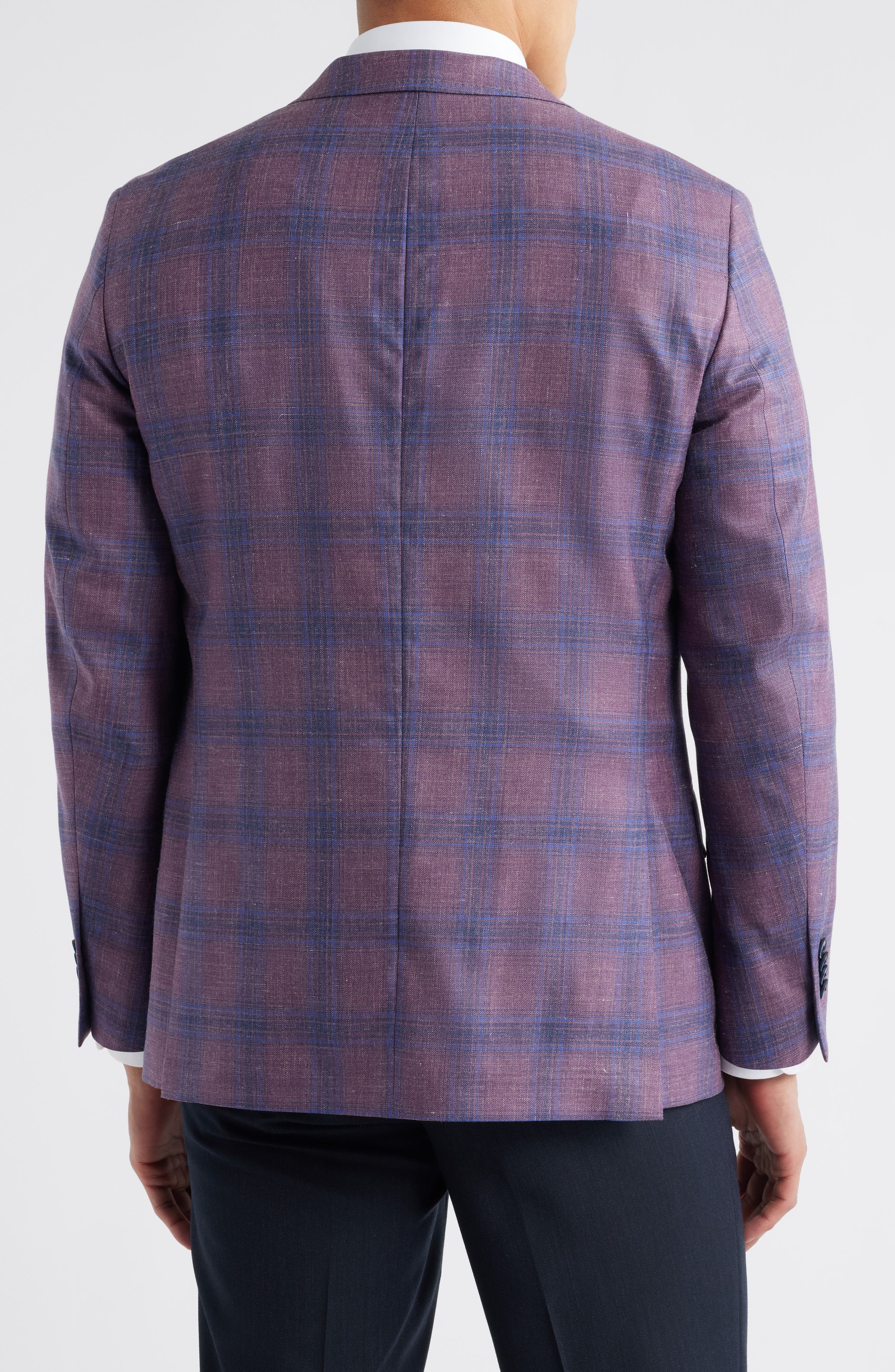 Hyperlight Soft Purple Plaid Wool & Silk Blend Sport Coat - image 2
