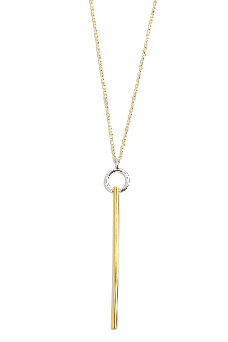 Two-Tone Y Necklace, Main, color, GOLD/ SILVER