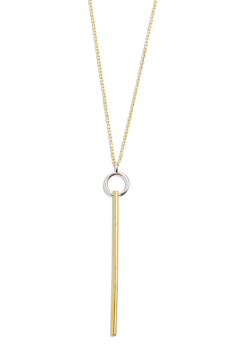 Argento Vivo Sterling Silver Two-Tone Y Necklace, Main, color, 