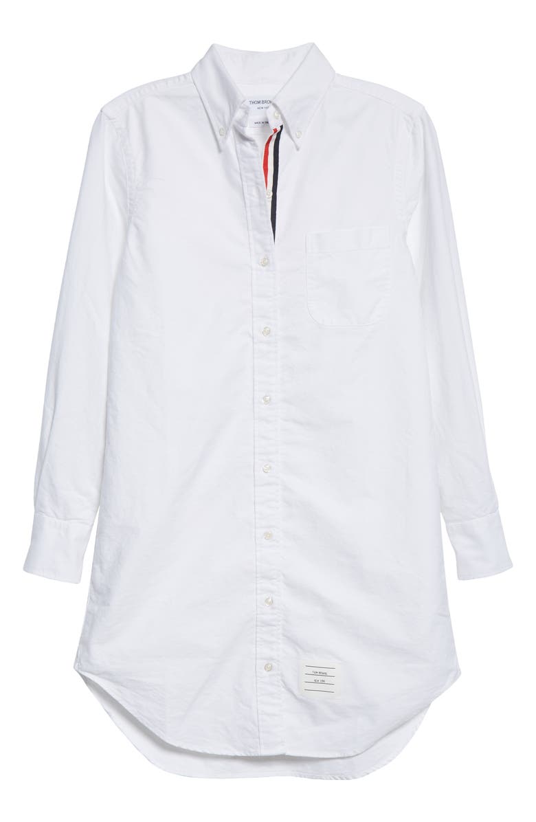 Thom Browne Long Sleeve Oxford Shirtdress, Alternate, color, 
