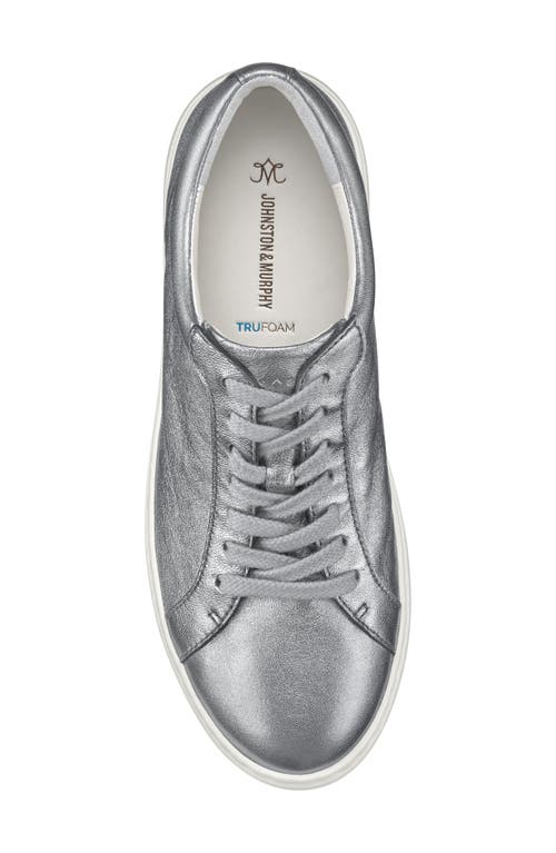 Johnston & Murphy Cammie Low Top Sneaker In Pewter Italian Metallic