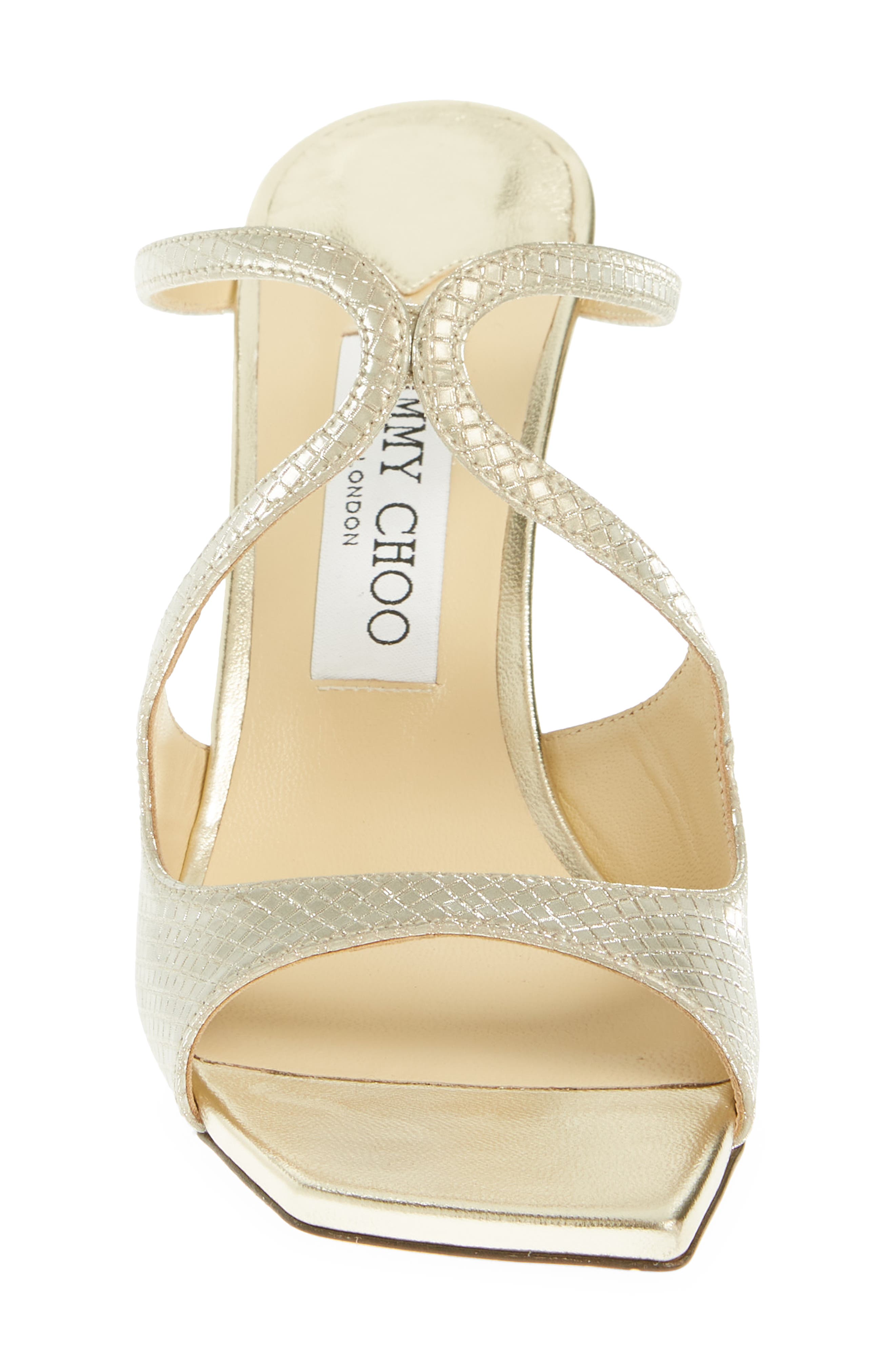 Jimmy Choo Anise Lizard Embossed Strappy Slide Wedge Sandal, Alternate, color, 