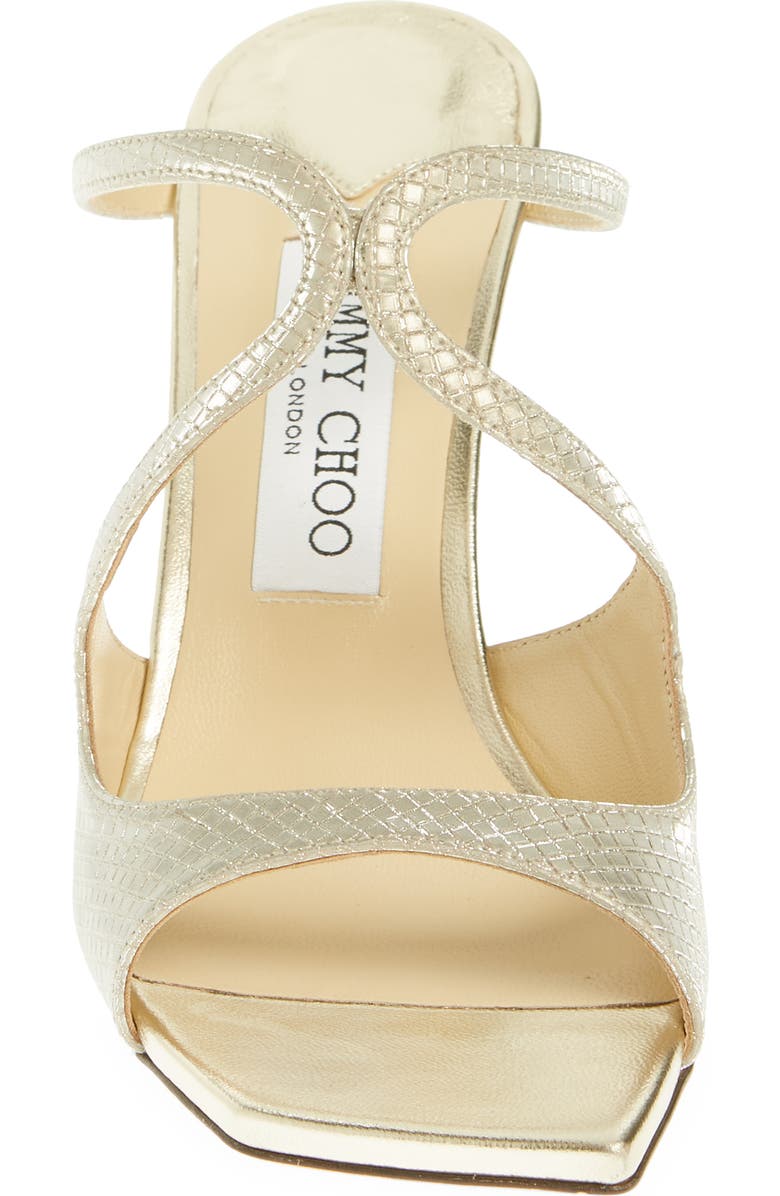 Jimmy Choo Anise Lizard Embossed Strappy Slide Wedge Sandal, Alternate, color,