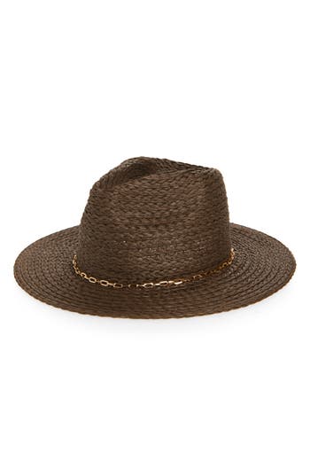 VINCE CAMUTO VINCE CAMUTO CHAIN TRIM OVERSIZE PANAMA HAT