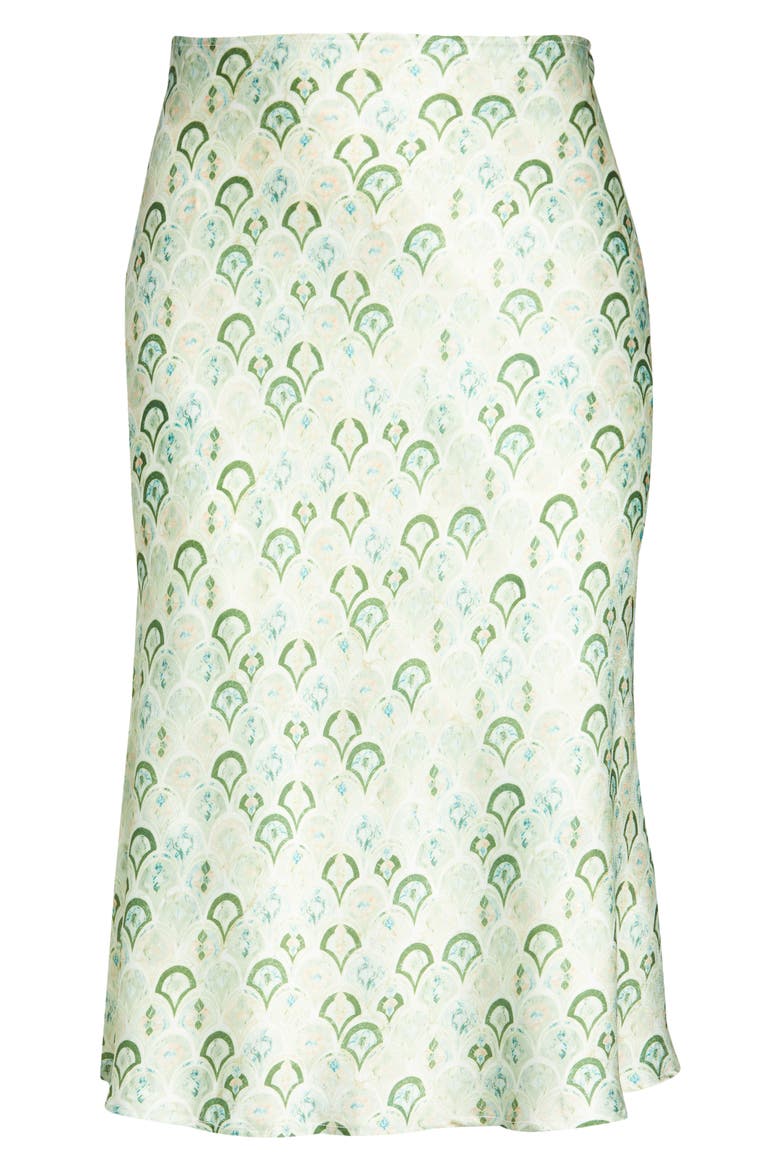 Marble Print Slip Skirt, Alternate, color, GREEN