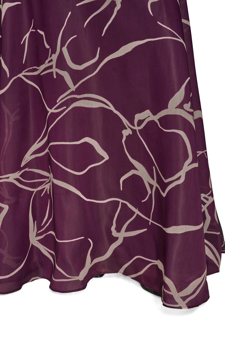 Donna Karan New York Abstract Print Strapless Gown, Alternate, color, Prune