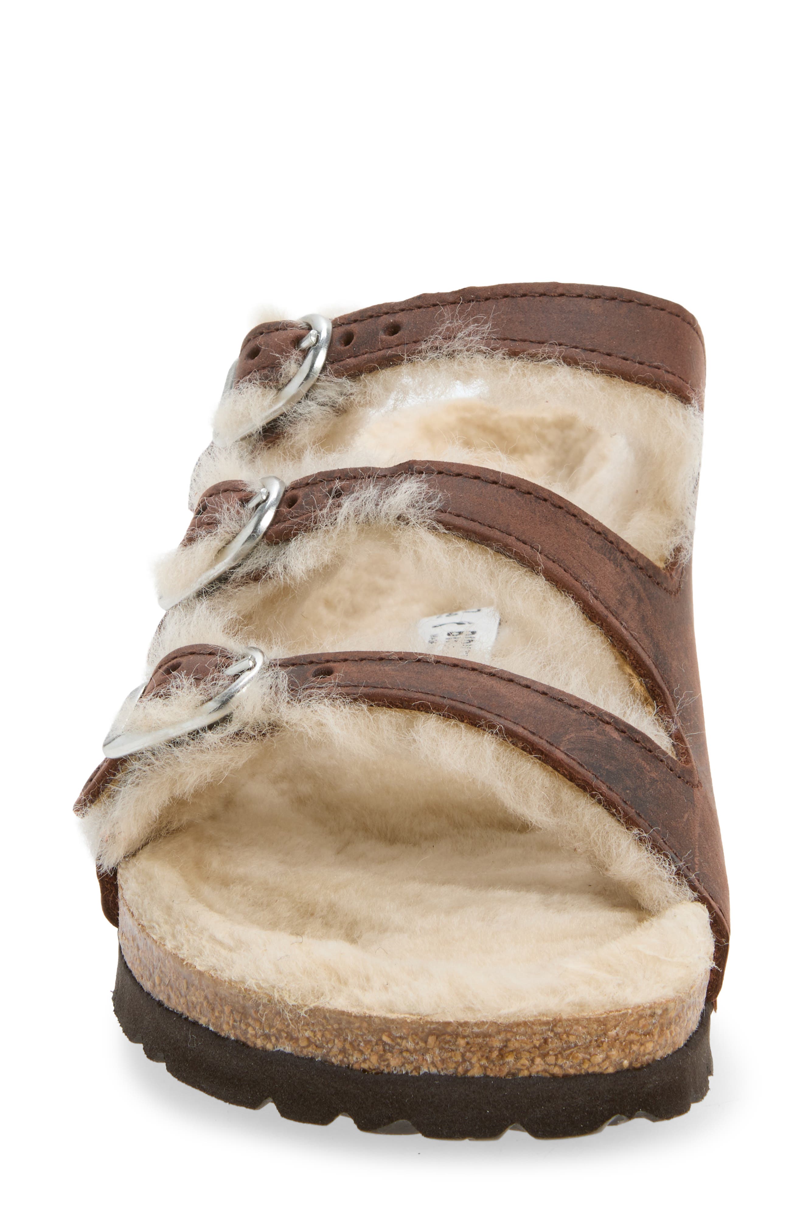 Arizona Genuine Shearling Lined Slide Sandal, Alternate, color, HABANA/ SANDCASTLE