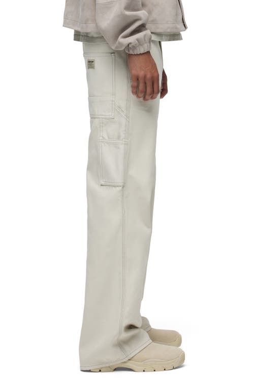 Hudson Jeans Luca Wide Leg Carpenter Pants In Silver Birch
