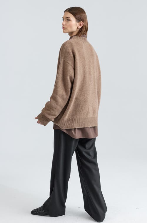 Almina Concept Oversized Wool/cash Sweater In Brown