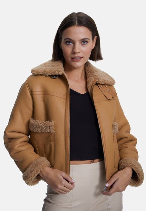 Ophelia Leather Shearling Jacket
