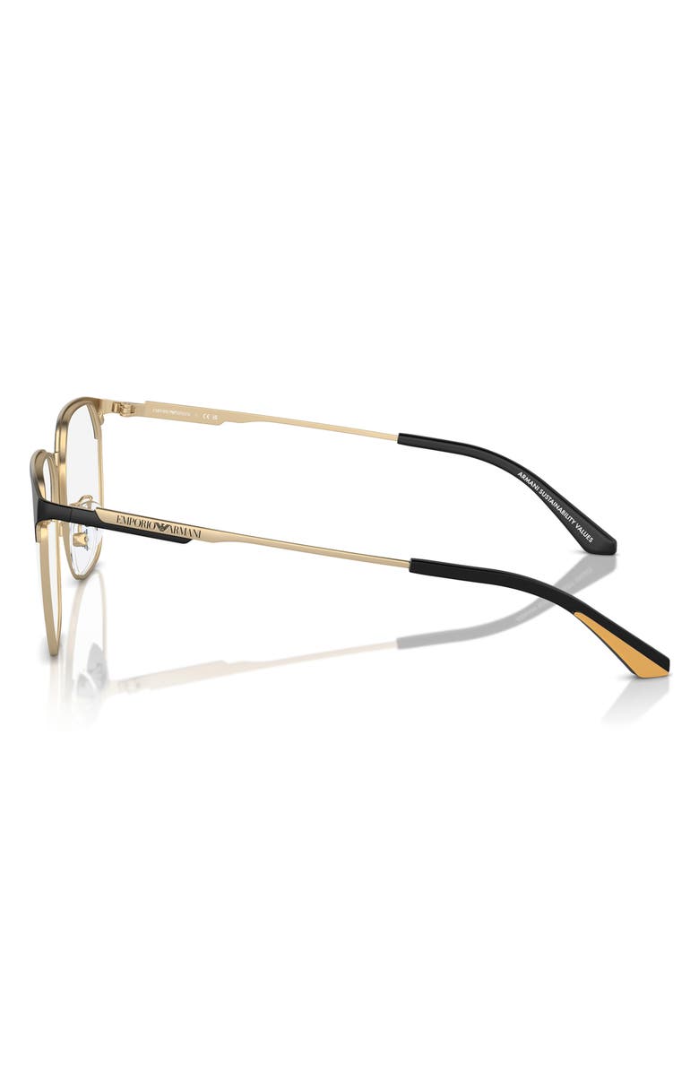 Emporio Armani 54mm Phantos Optical Glasses, Alternate, color, Gold / Black / Demo Lens