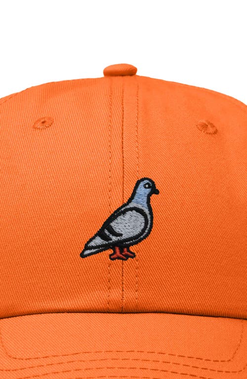 Dalix Pigeon Embroidered Everyday Hat In Orange