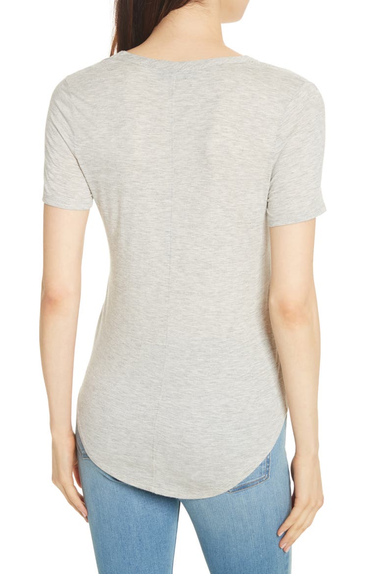 Cindy V-Neck T-Shirt, Alternate, color, HEATHER GREY