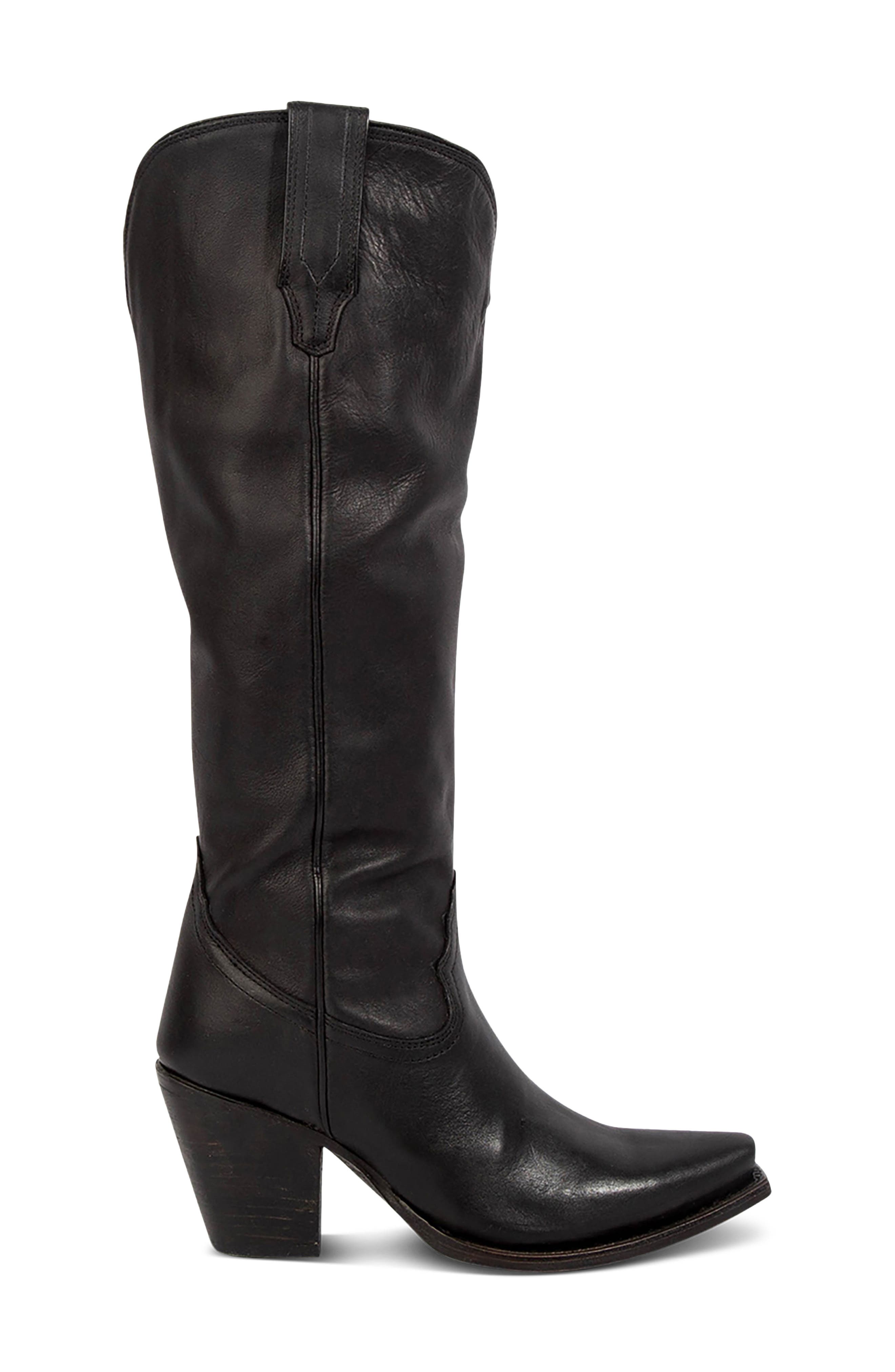 Thunderbird Leather Western Boot, Alternate, color, BLACK