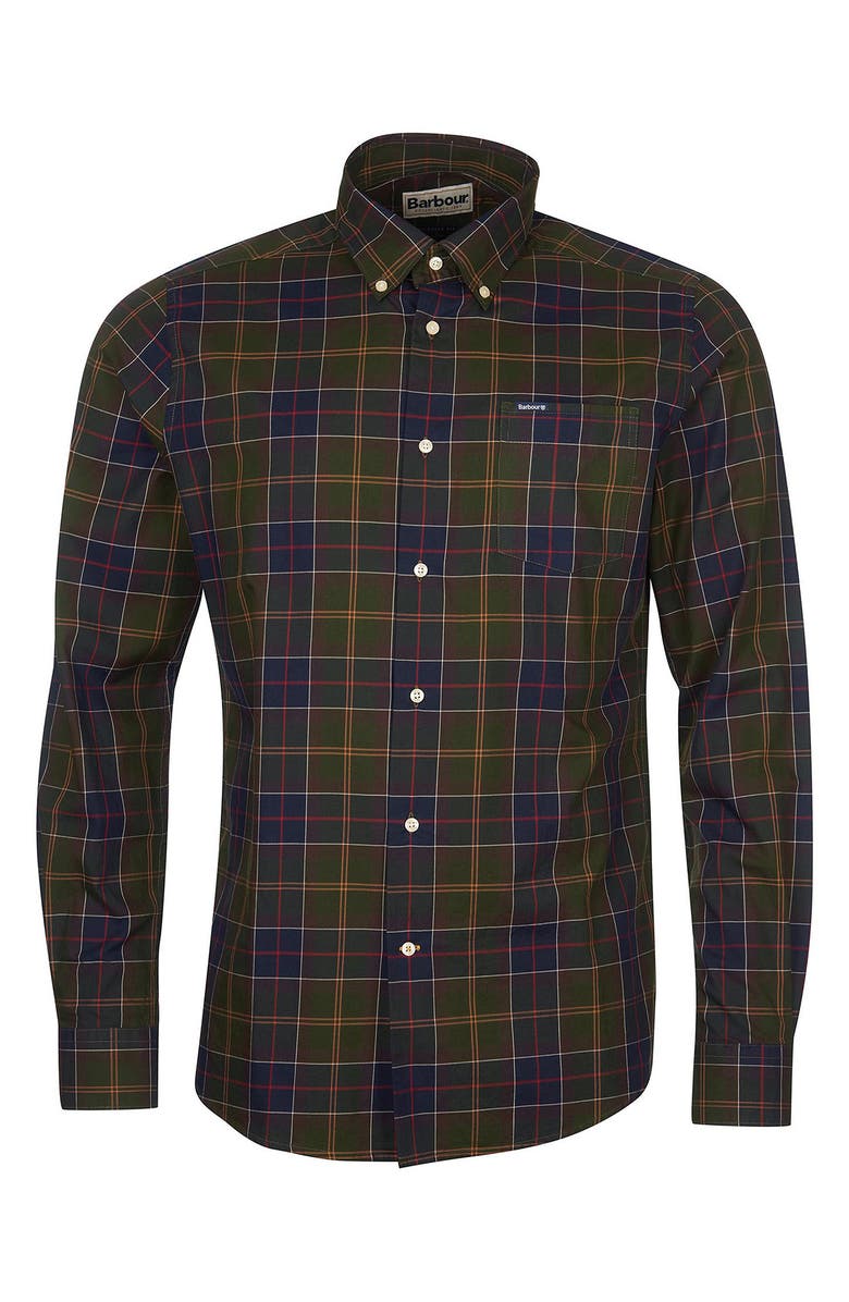 Barbour Wetheram Tailored Fit Button-Down Shirt, Alternate, color, Classic Tartan