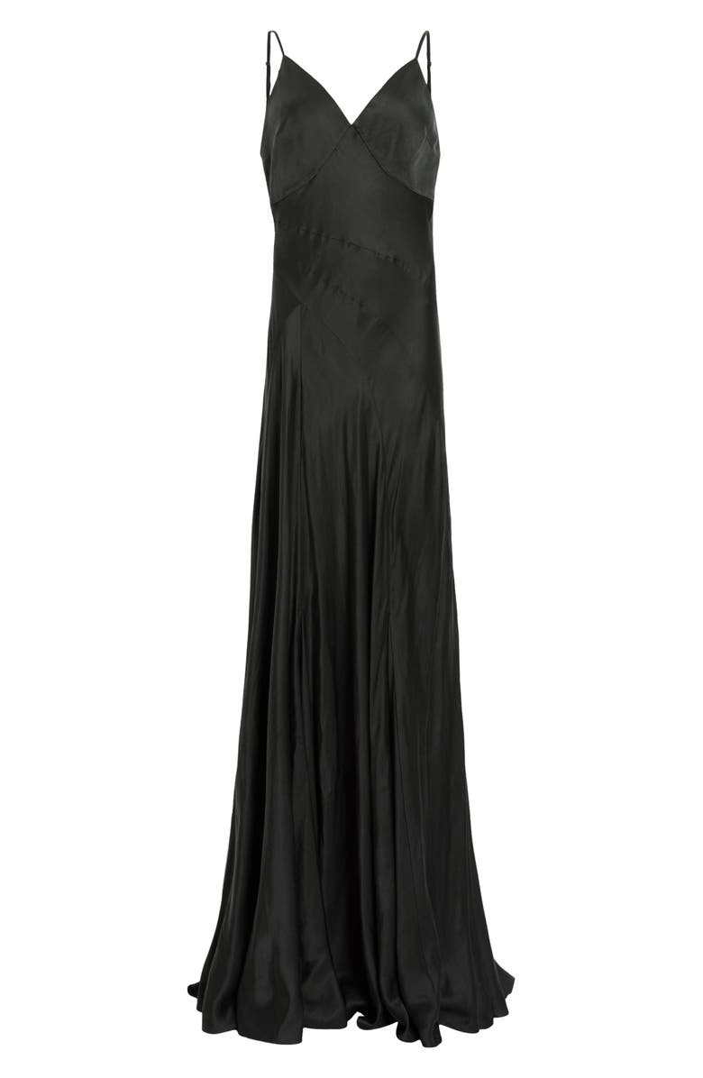 AllSaints Lili Paneled Satin Maxi Slipdress, Alternate, color, 