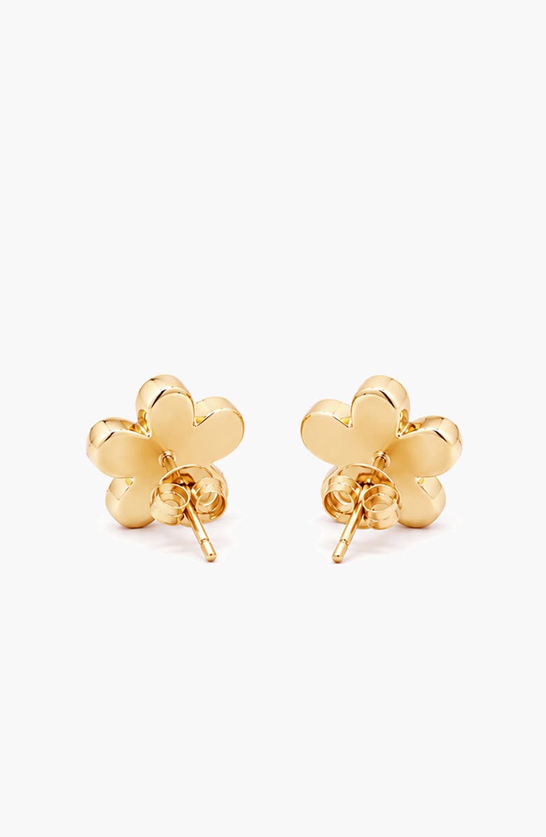 YOJ Luna Mini Flower Crystal Stud Earring in Gold, Alternate, color, Gold