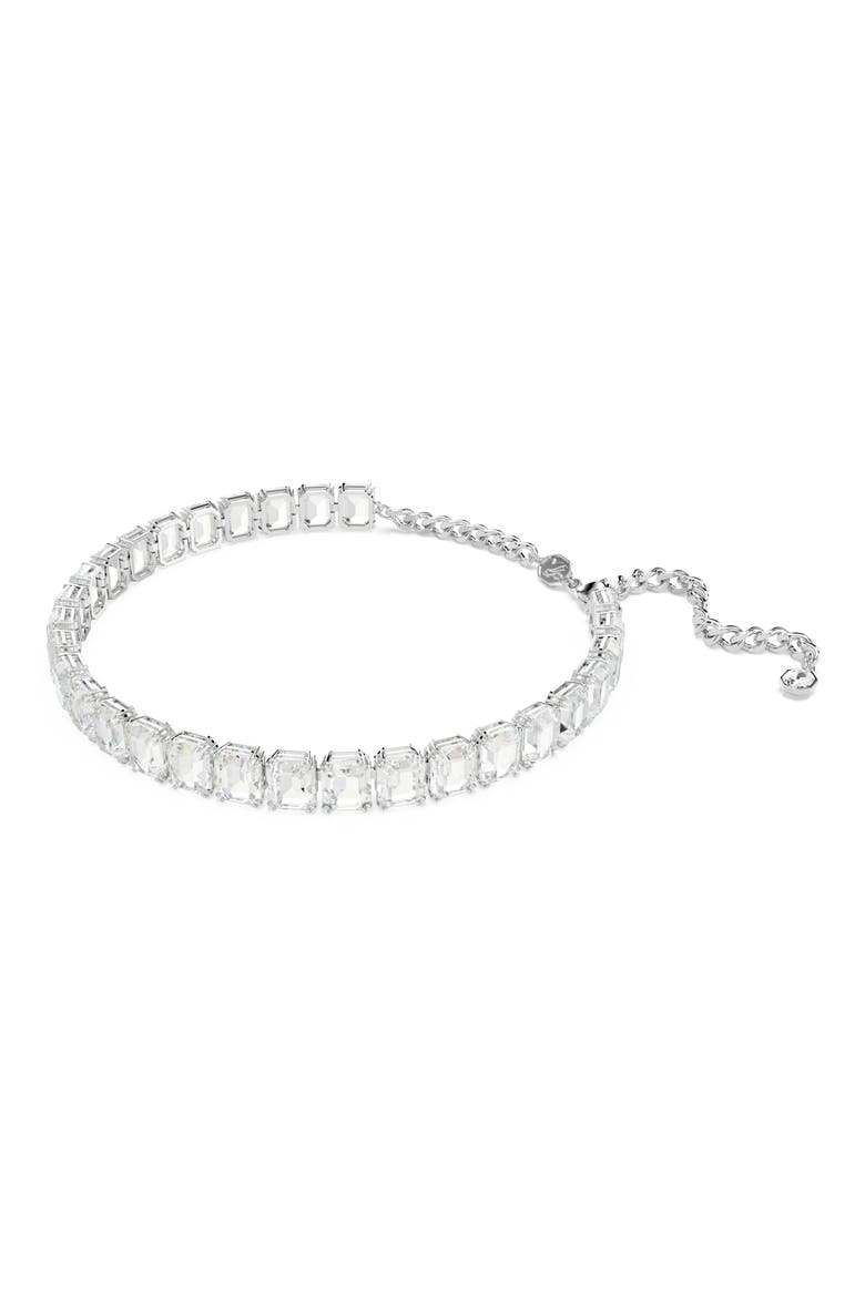Millenia Crystal Choker Necklace, Main, color, WHITE/ SILVER