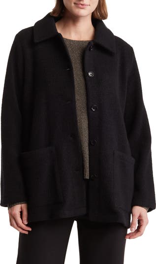 ジャケット・アウター EILEEN FISHER wool Maxi Coat EILEEN FISHER Boiled Wool Kimono Long Jacket - Regular