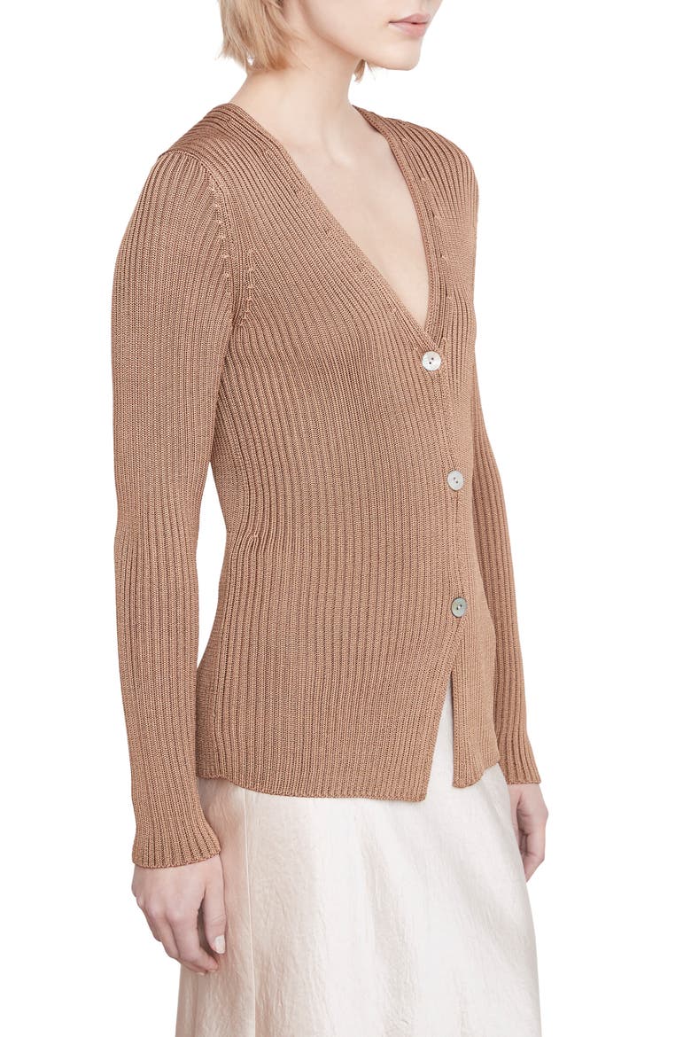 Rib Cardigan, Alternate, color, CHESTNUT
