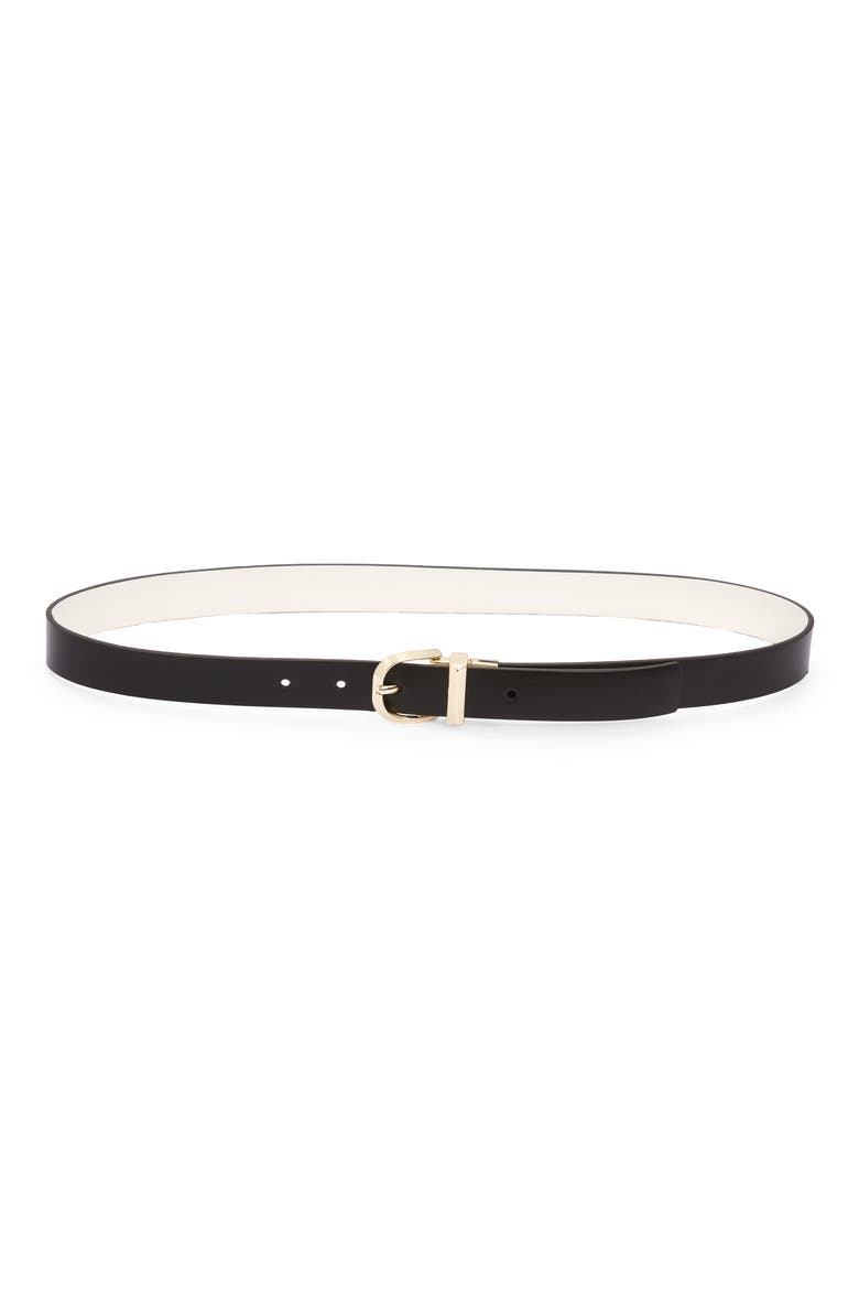 reversible leather belt, Main, color, BLACK