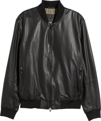 A | X ARMANI EXCHANGE Men's Embossed Faux Leather Bomber