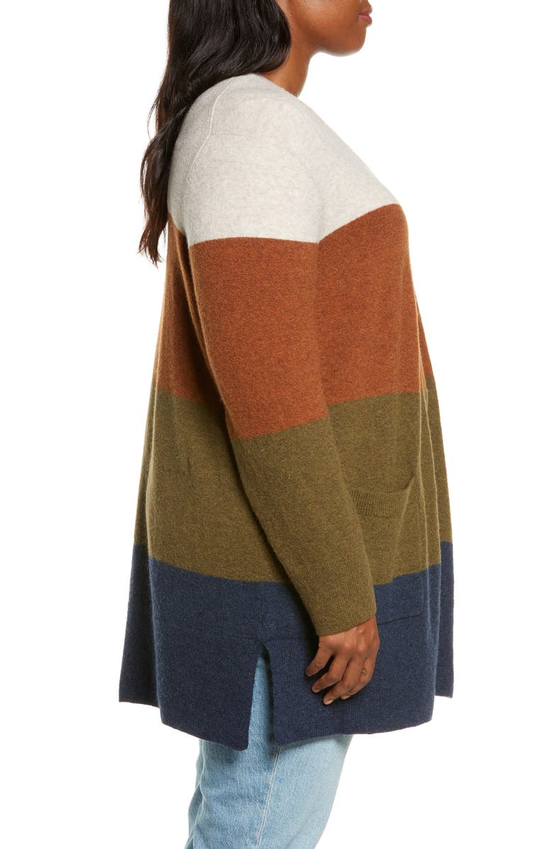 Madewell Kent Colorblock Stripe Cardigan Sweater, Alternate, color, 