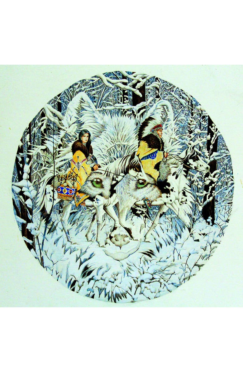 Sunsout Keeper of the Wolf 1000 piece Jigsaw Puzzle for Adults Round, Alternate, color, Multicolor