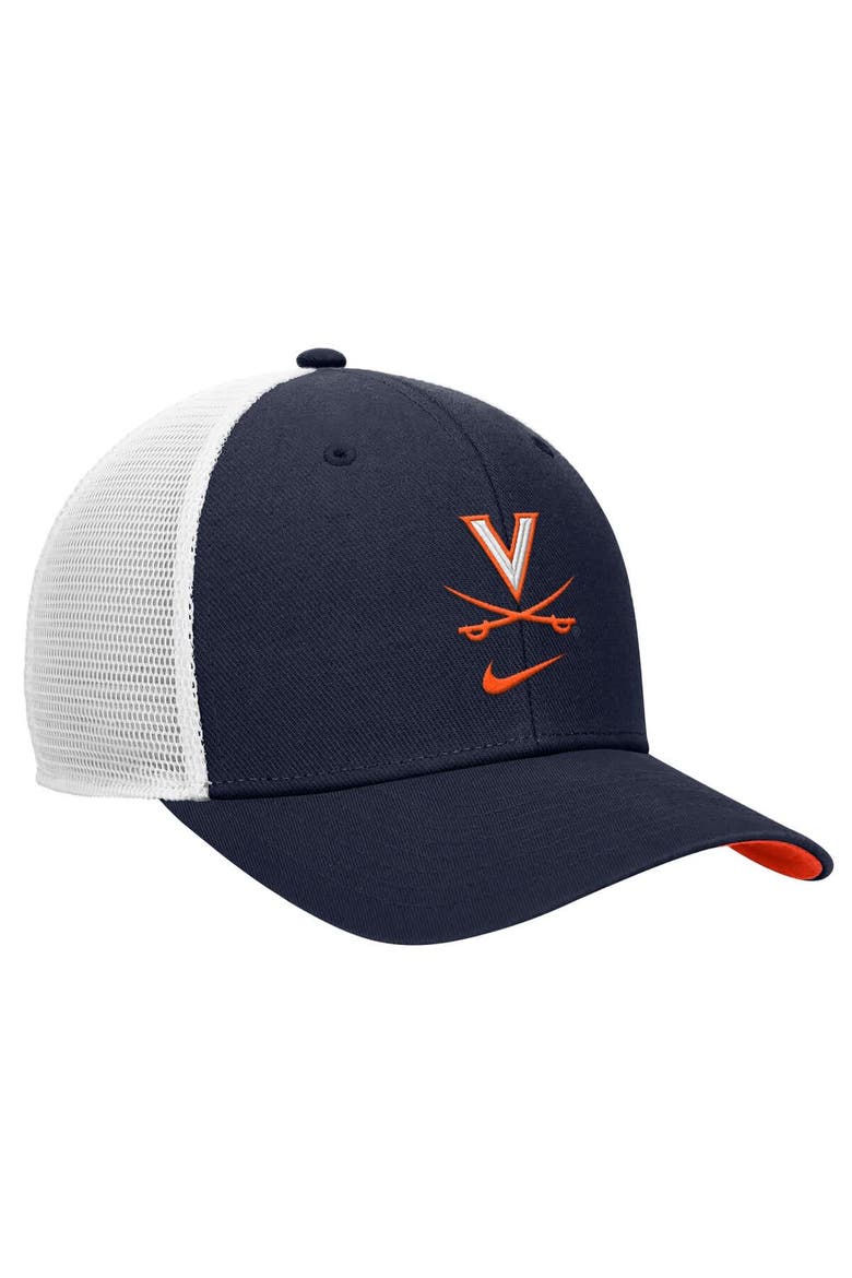 Men's Nike Navy Virginia Cavaliers Rise Trucker Dri-FIT Adjustable Hat, Alternate, color, Navy