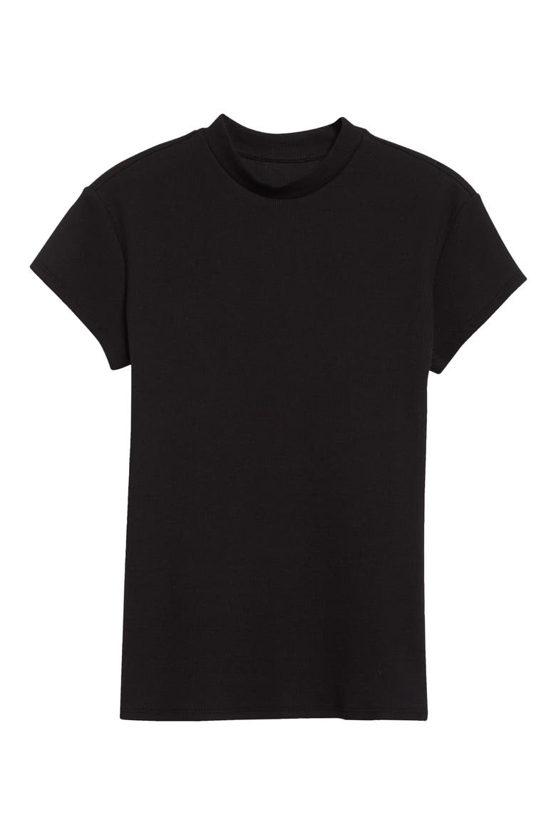 Sam Stretch Cotton Rib T-Shirt, Alternate, color, BLACK