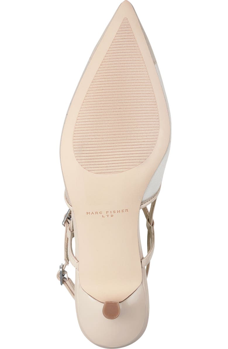 Marc Fisher LTD Ceddy Slingback Pointed Toe Kitten Heel Pump, Alternate, color, Ivory