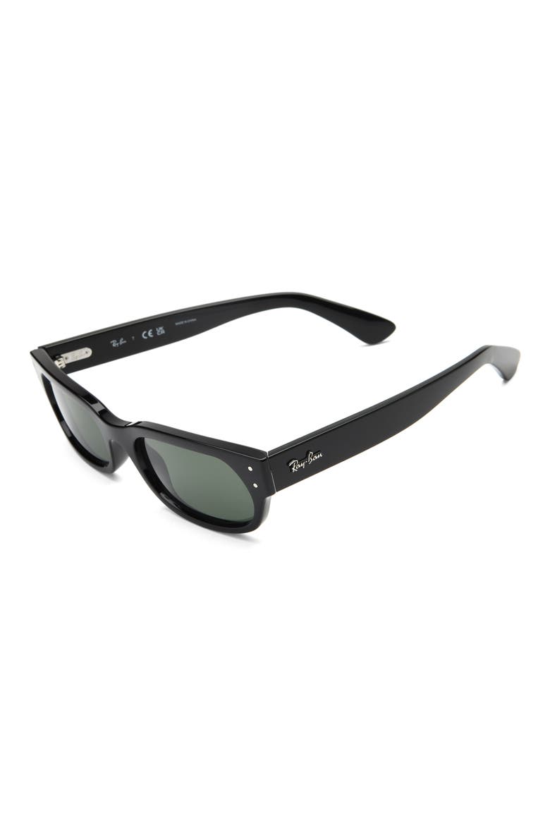 54mm Irregular Sunglasses, Alternate, color, BLACK / GREEN