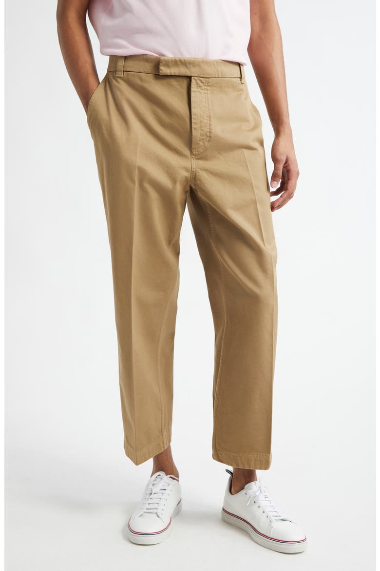 Cotton Twill Crop Chinos, Main, color, CAMEL