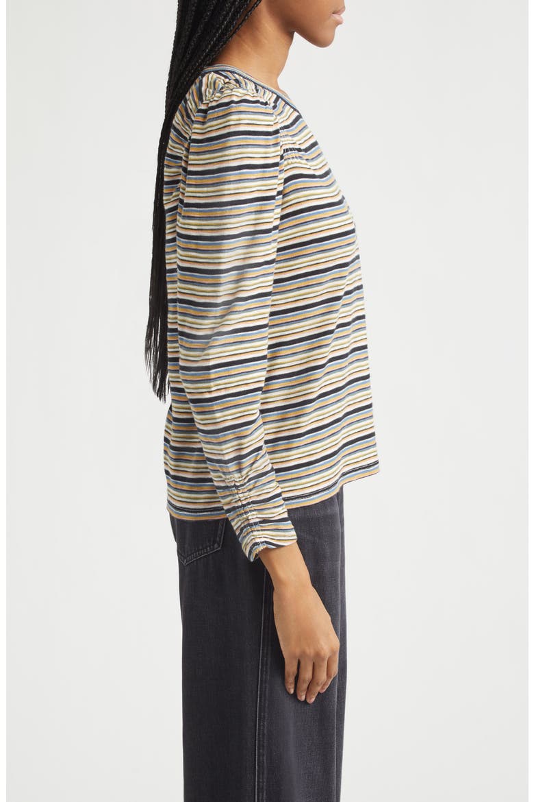 Remus Stripe Ruched Long Sleeve T-Shirt, Alternate, color, VARIEGATED MULTI STRIPE