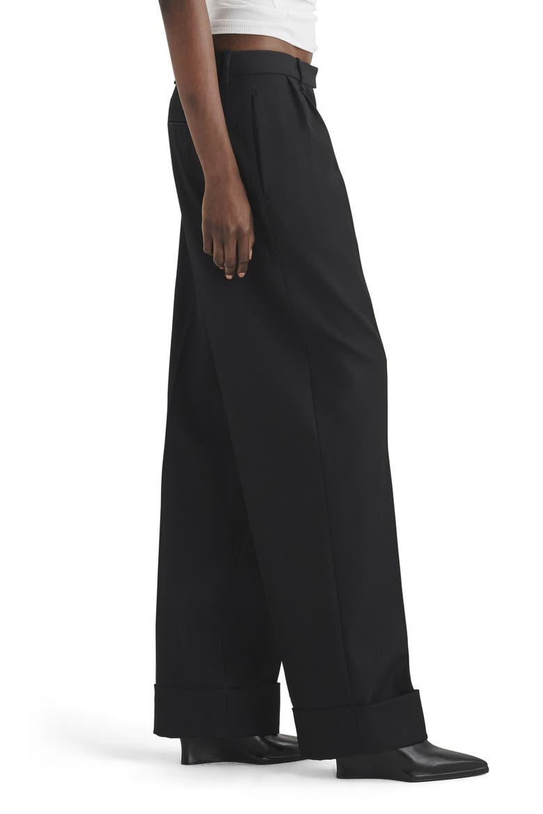 Marianne Virgin Wool Straight Leg Pants, Alternate, color, BLACK
