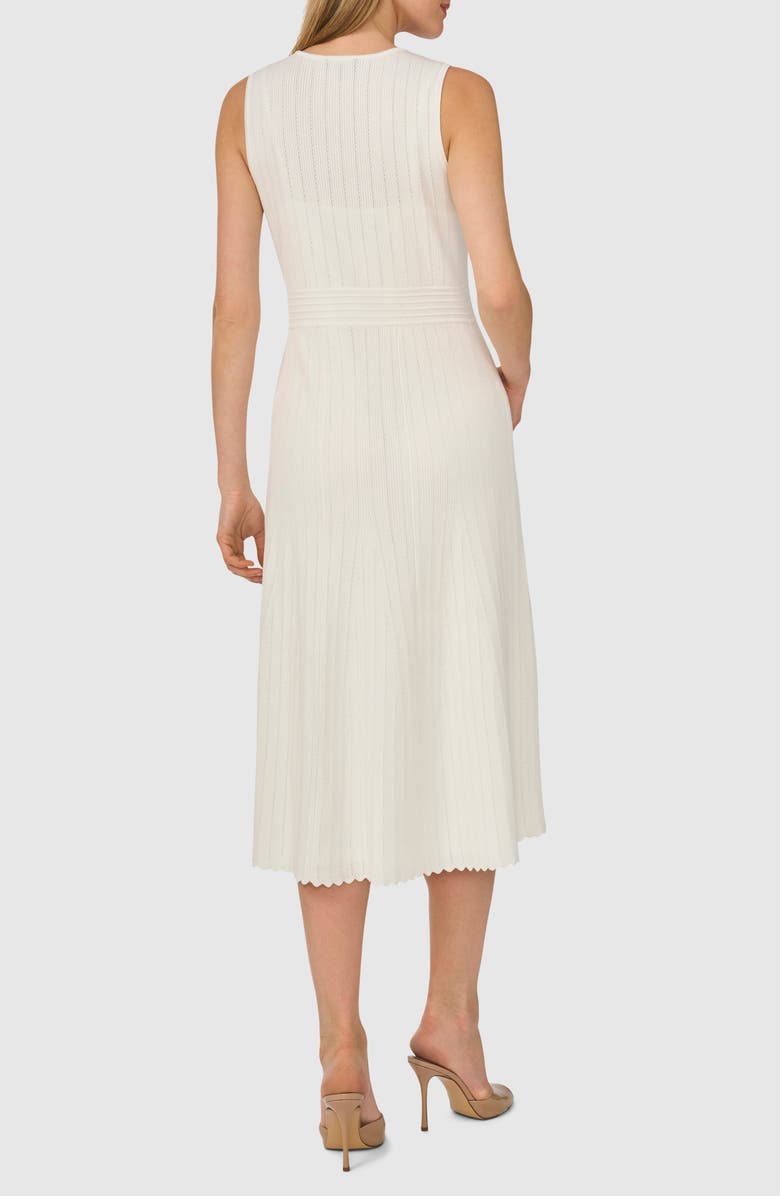 Ted Baker Sleeveless Pointelle A-Line Sweater Dress, Alternate, color, Bright White