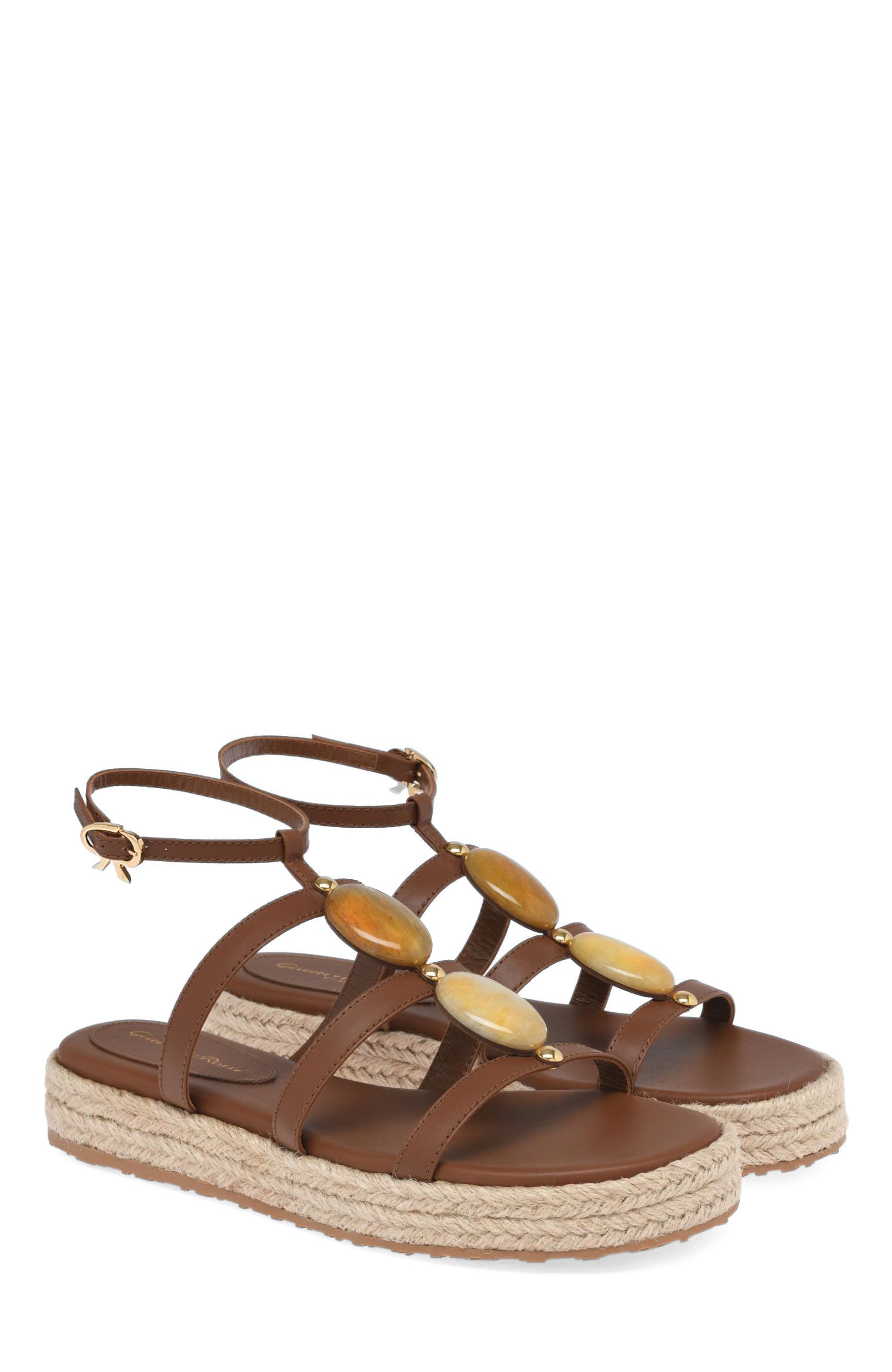 Gianvito Rossi Alicudi Espadrillas, Alternate, color, Brown Calf Leather