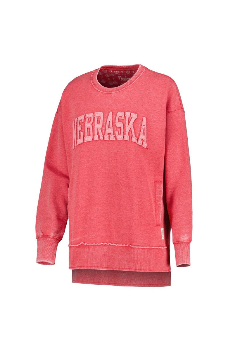 PRESSBOX Women's Pressbox Scarlet Nebraska Huskers Marniville Vintage Wash Pullover Sweatshirt, Alternate, color, 