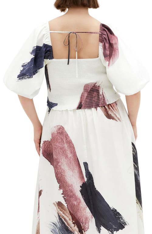 City Chic Amari Abstract Print Crop Top In Geo Muse