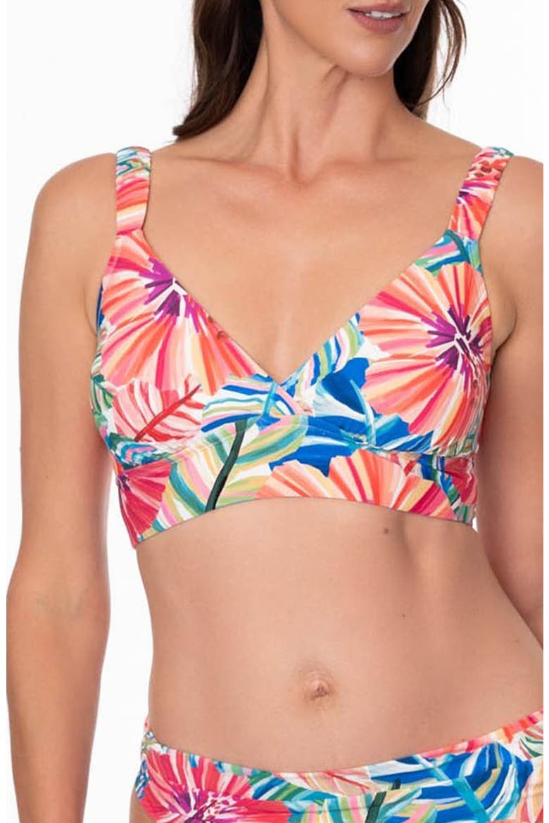 Cecile Mid Tank Bikini Top, Main, color, WHITE MULTI
